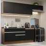 Armário de Cozinha Completa 260cm Rustic/Preto Glamy Madesa 03 - 1