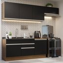 Ver imagem 1 de Armário de Cozinha Completa 260cm Rustic/Preto Glamy Madesa 03