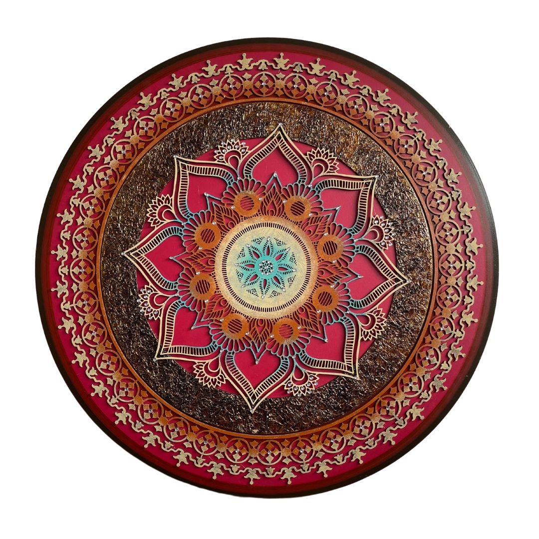 Mandala Estrela Magenta 80x80cm