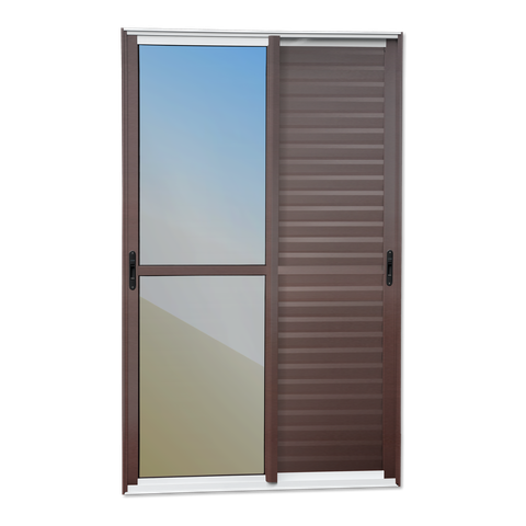 Porta Correr Venez. 3F.Móv.210 x 120 Elite c/Fecho Autom V.Ref.Mix Corten Brimak