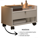 Ver imagem 6 de Gabinete Armário para Banheiro Prisma com Uma Gaveta Nicho e Rodízios - Off White