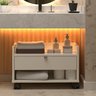 Gabinete Armário para Banheiro Prisma com Uma Gaveta Nicho e Rodízios - Jm3:off White - 3