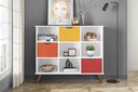 Ver imagem 3 de Nicho Organizador Retro Branco com 3 Gavetas Coloridas 108 x 92,5cm - FdECOR