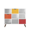 Ver imagem 1 de Nicho Organizador Retro Branco com 3 Gavetas Coloridas 108 x 92,5cm - FdECOR