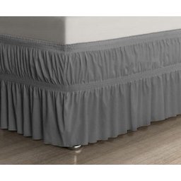 Saia Para Cama Box Solteiro Chumbo C/ Elástico Duplo - 3