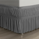 Ver imagem 3 de Saia para Cama Box Solteiro Chumbo c/ Elástico Duplo