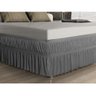 Saia Para Cama Box Solteiro Chumbo C/ Elástico Duplo - 1