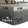 Saia Para Cama Box Solteiro Chumbo C/ Elástico Duplo - 4