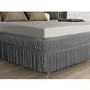 Ver imagem 7 de Saia para Cama Box Solteiro Chumbo c/ Elástico Duplo