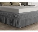 Ver imagem 7 de Saia para Cama Box Solteiro Chumbo c/ Elástico Duplo