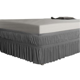 Saia Para Cama Box Solteiro Chumbo C/ Elástico Duplo - 2