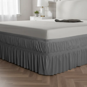 Ver imagem 5 de Saia para Cama Box Solteiro Chumbo c/ Elástico Duplo