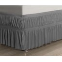 Ver mais imagens de Saia para Cama Box Solteiro Chumbo c/ Elástico Duplo