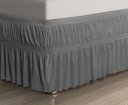 Ver mais imagens de Saia para Cama Box Solteiro Chumbo c/ Elástico Duplo