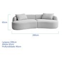 Ver imagem 3 de Sofá 3 Lugares Bellagio 200cm Orgânico Luxo Recepção Escritório Linho