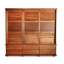 Ver mais imagens de Conjunto para Quarto Casal com Cama King e Guarda-Roupa 3 Portas de Correr Veneziana Marrom/Mogno Mel