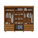 Ver imagem 7 de Conjunto para Quarto Casal com Cama King e Guarda-Roupa 3 Portas de Correr Veneziana Marrom/Mogno Mel