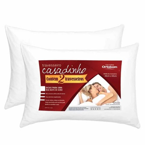 Kit Travesseiro Casadinho 02 Peças com Fibra Siliconizada - Ortobom
