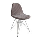 Ver imagem 4 de Mesa Jantar Londres Tampo Amêndoa 120cm 4 Cadeiras Ferro Branco Estofado Nude Médio