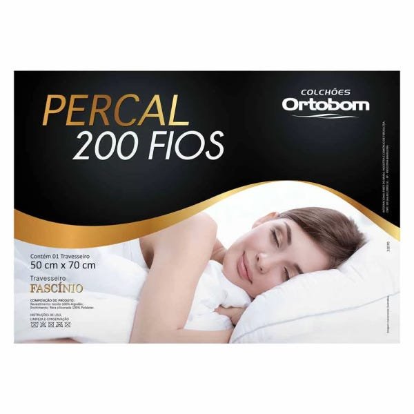 Travesseiro Fascínio 100% Algodão 200 Fios com Fibra Siliconizada - Ortobom - 2