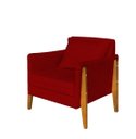 Ver imagem 2 de Poltrona Decorativa Sophia Suede Vermelho Pés Madeira Mz Decor