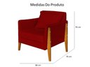 Ver imagem 3 de Poltrona Decorativa Sophia Suede Vermelho Pés Madeira Mz Decor
