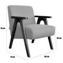 Ver imagem 3 de Kit 2 Poltronas para Sala e Escritório Decorativas Oceania Veludo Cinza