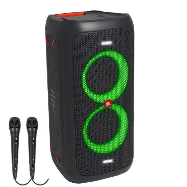 Caixa de Som Jbl Partybox 100 - 160W 2 Microfones com Fio