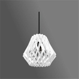 Lustre Pendente em Madeira - Stick Brigth - Branco - 1