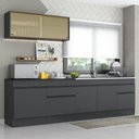 Ver imagem 3 de Armário de Cozinha Compacta 270cm com Rodapé Veneza Multimóveis V2112 Preto