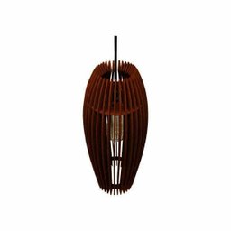 Lustre Pendente em Madeira - Stick Hand - Tabaco - 2