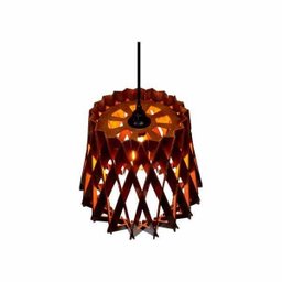 Lustre Pendente em Madeira - Stick Brigth - Tabaco - 2