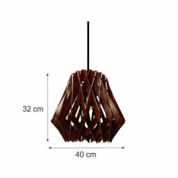 Lustre Pendente em Madeira - Stick Brigth - Tabaco - 4