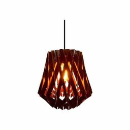 Lustre Pendente em Madeira - Stick Brigth - Tabaco - 1