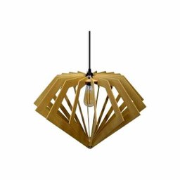 Lustre Pendente em Madeira - Stick Diamond - Marfim - 5