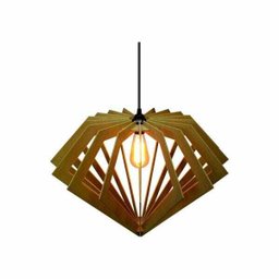 Lustre Pendente em Madeira - Stick Diamond - Marfim - 2