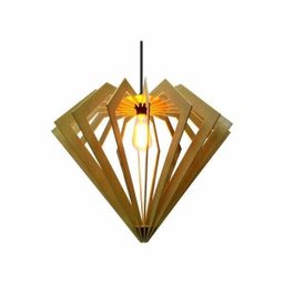 Lustre Pendente em Madeira - Stick Diamond - Marfim - 3