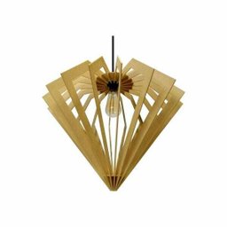 Lustre Pendente em Madeira - Stick Diamond - Marfim - 6