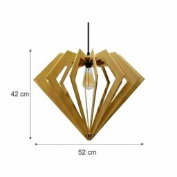 Lustre Pendente em Madeira - Stick Diamond - Marfim - 4