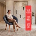Ver imagem 4 de Kit 6 Poltrona Sala Decorativa Sofia Veludo Cinza Pés Palito Castanho - Arkell