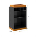 Ver imagem 5 de Aparador Bar Retrô Bandeja de Mdf Adega 4 Garrafas Astúrias:preto-cedro