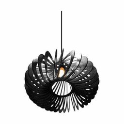 Lustre Pendente em Madeira - Stick Hook - Preto - 2