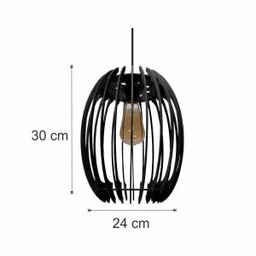 Lustre Pendente em Madeira - Stick Soul - Preto - 3