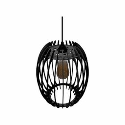 Lustre Pendente em Madeira - Stick Soul - Preto - 2