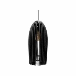 Lustre Pendente em Madeira - Stick Hand - Preto - 1 Lustre Pendente em Madeira - Stick Hand - Preto - 1