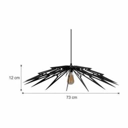 Lustre Pendente em Madeira - Stick Lightning - Preto - 3 Lustre Pendente em Madeira - Stick Lightning - Preto - 3