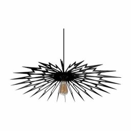 Lustre Pendente em Madeira - Stick Lightning - Preto - 1 Lustre Pendente em Madeira - Stick Lightning - Preto - 1