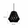Lustre Pendente em Madeira - Stick Brigth - Preto - 3