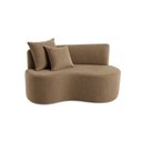 Ver imagem 3 de Conjunto 01 Poltrona + Sofá Curvo Orgânico Nature Gaia Suede Cappuccino - Montanaris Decor