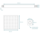 Ver imagem 6 de Ducha Teto Vertical Slim Quadrado 20x20 Braço Suporte 40 Cm